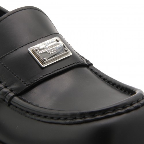 BLACK LEATHER LOAFERS