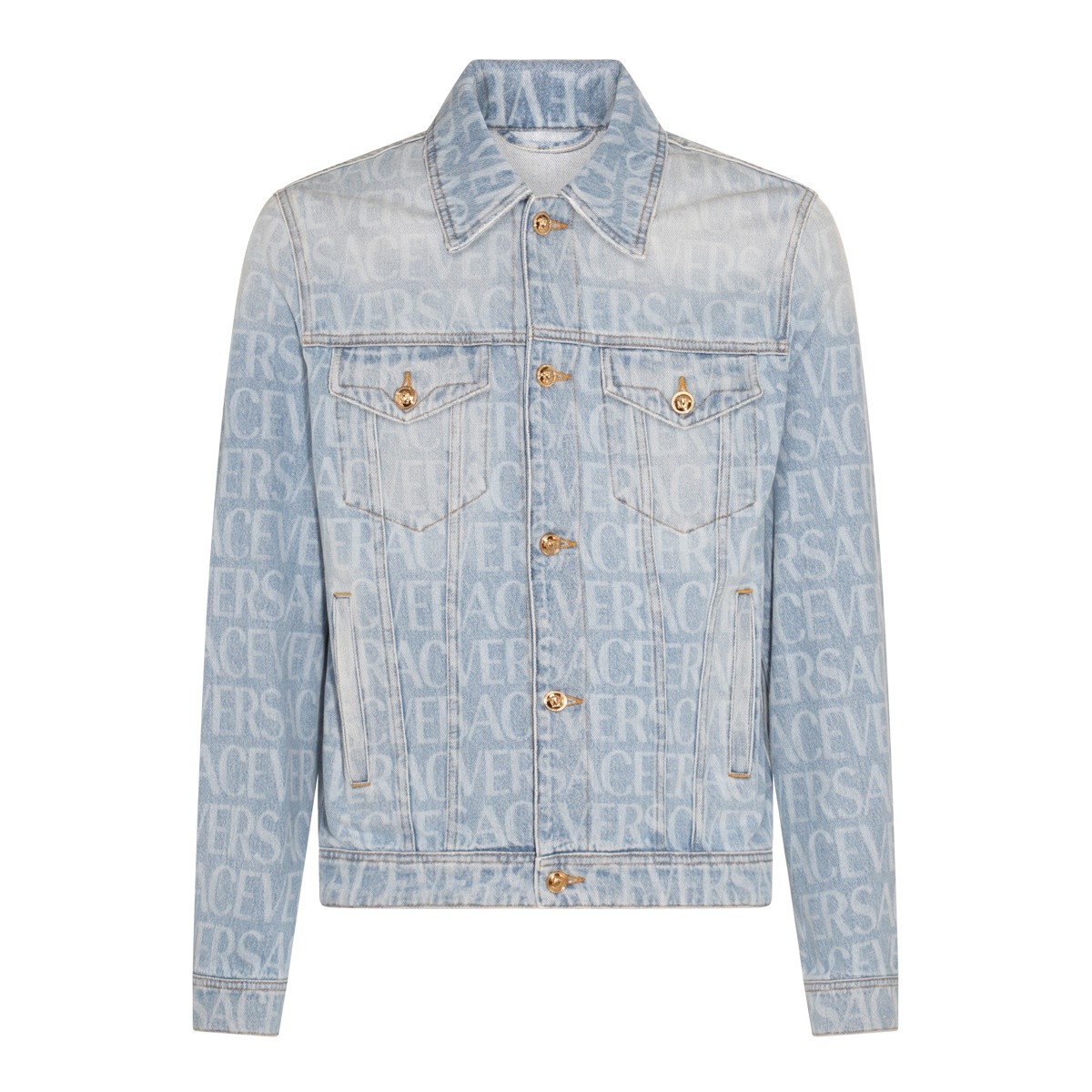 LIGHT BLUE COTTON BLEND DENIM JACKET