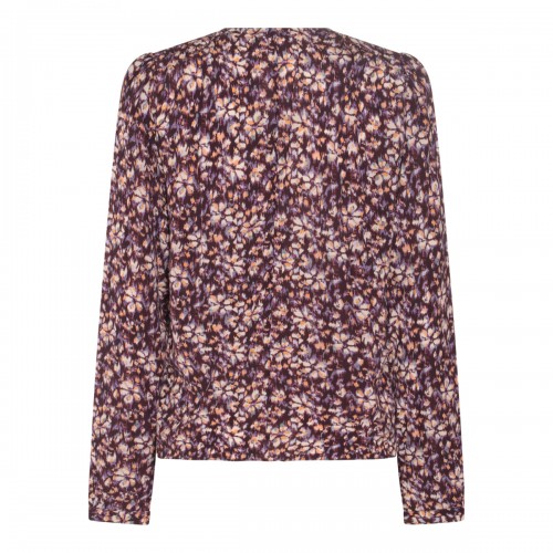 PURPLE AND ORANGE VISCOSE EDDY TOP 