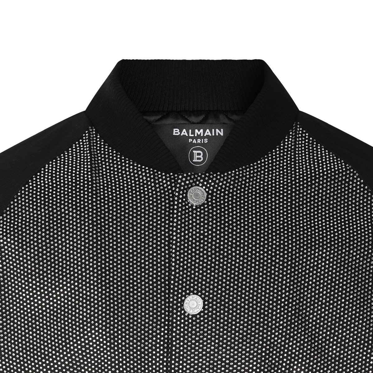 BLACK AND CRYSTAL COTTON CASUAL JACKET
