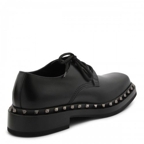 BLACK LEATHER M-WAY ROCKSTUD DERBY SHOES