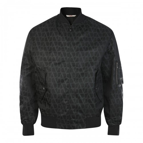 BLACK NYLON TOILE ICONOGRAPHE CASUAL JACKET