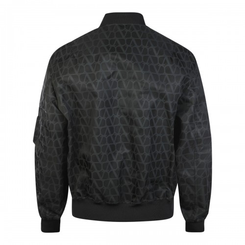 BLACK NYLON TOILE ICONOGRAPHE CASUAL JACKET