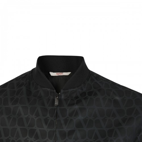 BLACK NYLON TOILE ICONOGRAPHE CASUAL JACKET