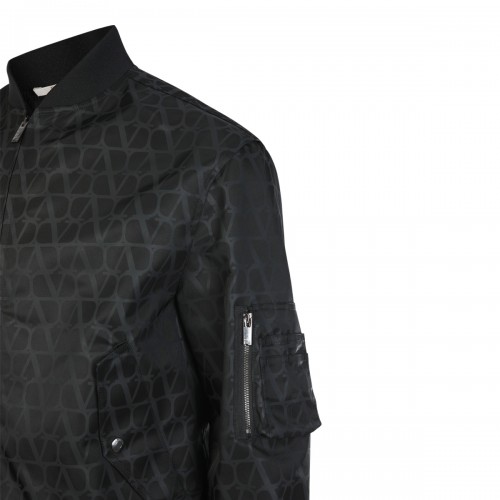 BLACK NYLON TOILE ICONOGRAPHE CASUAL JACKET