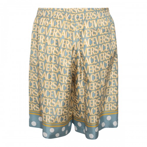 LIGHT BLUE MULTICOLOUR SILK SHORTS