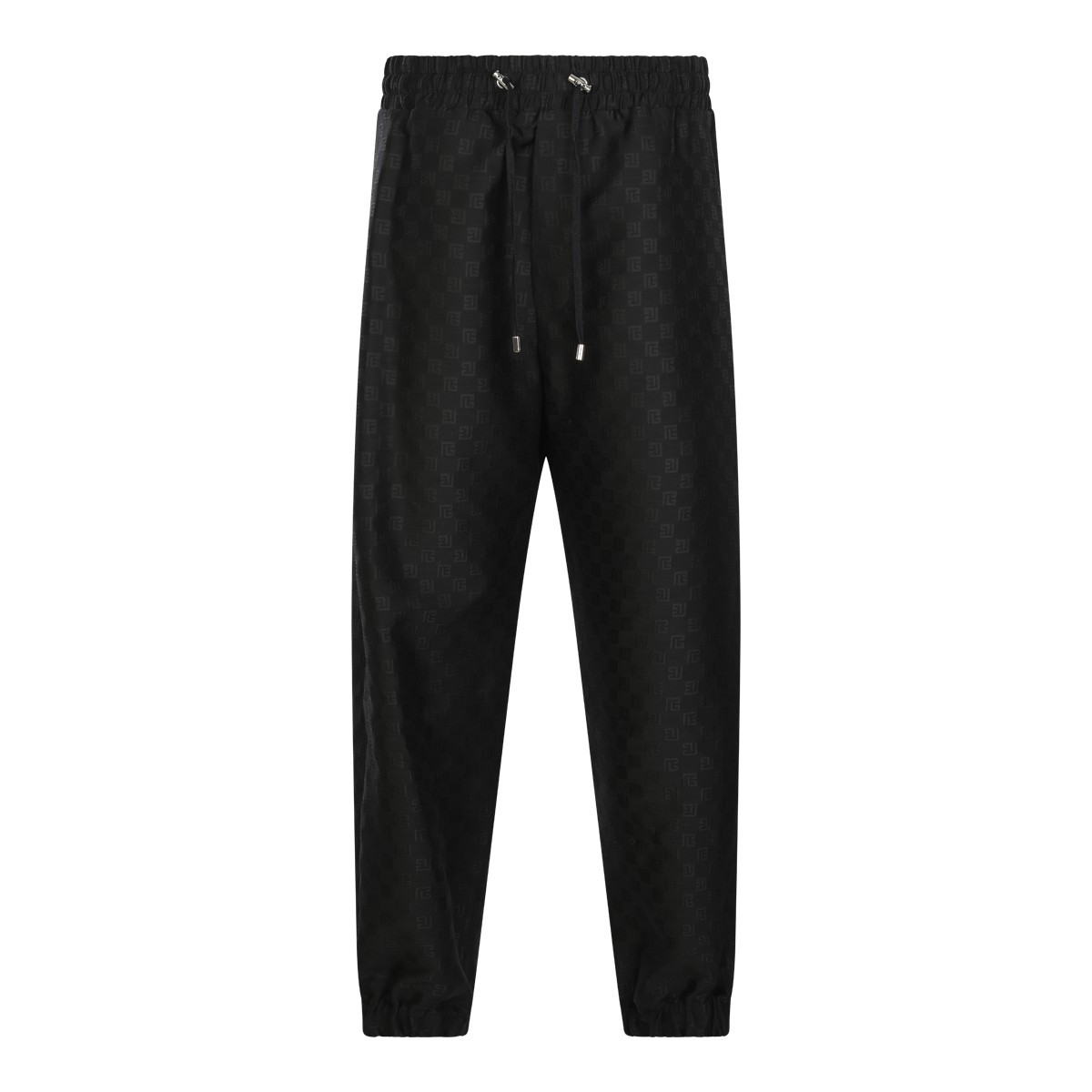 BLACK VIRGIN WOOL BLEND TRACK PANTS