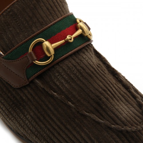 GREEN VELVET HORSEBIT LOAFERS 