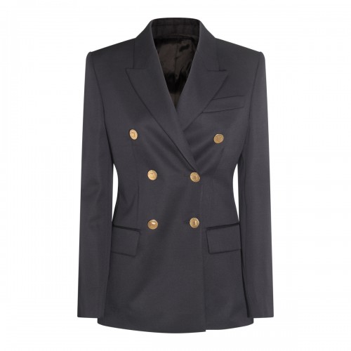 NAVY WOOL AND MOHAIR BLAZER 