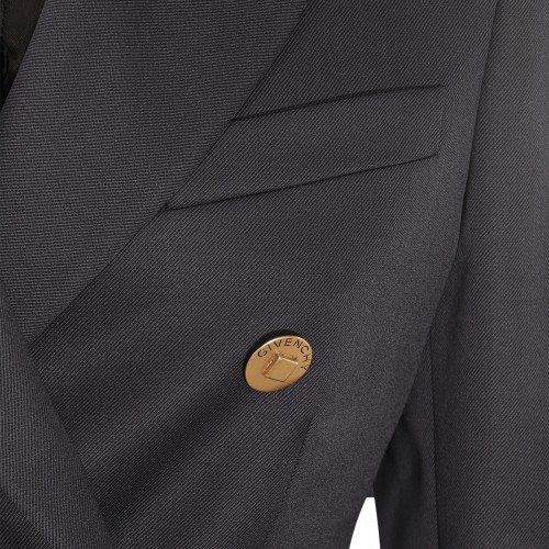 NAVY WOOL AND MOHAIR BLAZER 