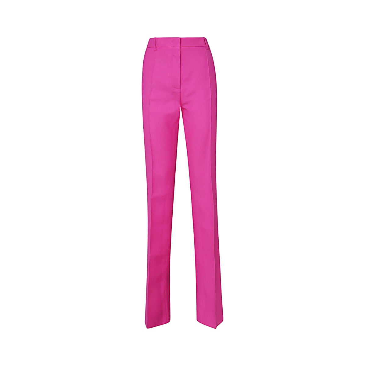 PINK SILK-WOOL BLEND TROUSERS