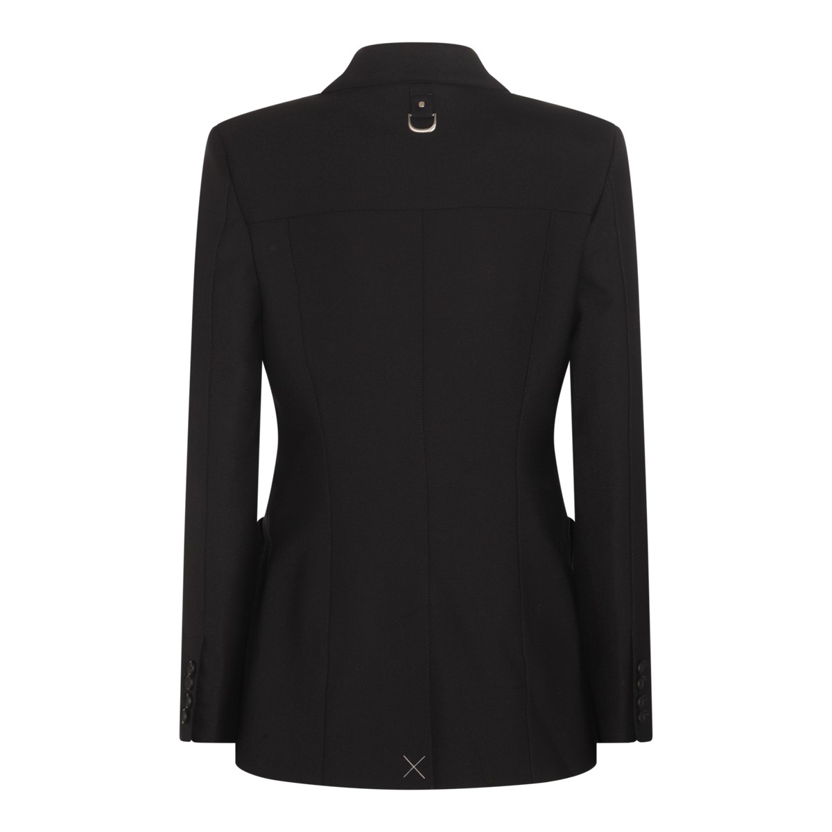 BLACK VIRGIN WOOL BLEND CARGO BLAZER 