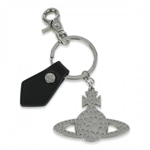 SILVER METAL HAMMERED ORRB KEYRING