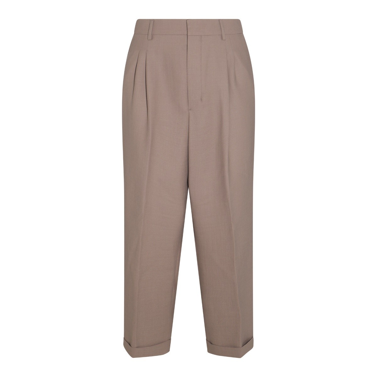 TAUPE WOOL BLEND PANTS