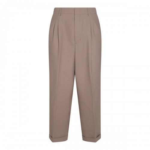 TAUPE WOOL BLEND PANTS