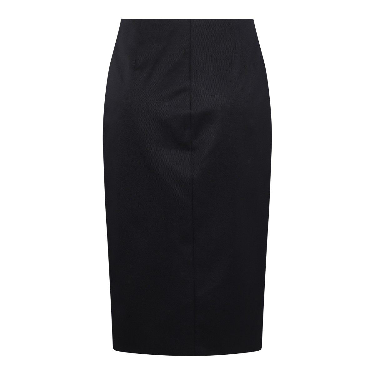 NAVY WOOL AND MOHAIR PENCIL SKIRT