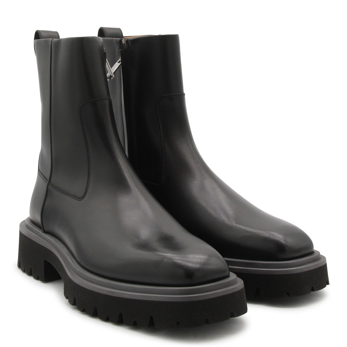 BLACK LEATHER ANKLE BOOTS BLACK LEATHER ANKLE BOOTS
