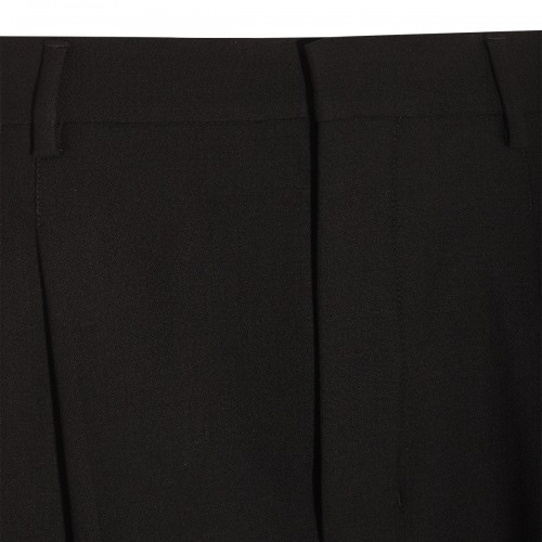 BLACK WOOL BLEND TROUSERS