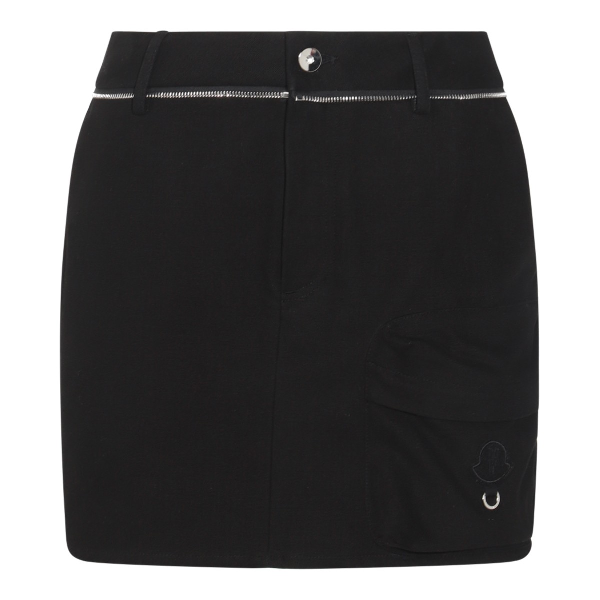 BLACK COTTON MINI SKIRT