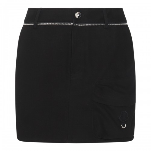 BLACK COTTON MINI SKIRT