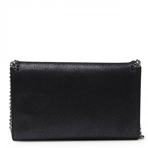 BLACK FAUX LEATHER FALABELLA CROSSBODY BAG