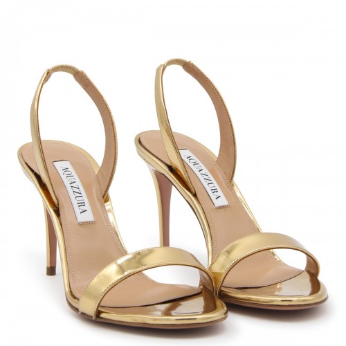 GOLD-TONE LEATHER SANDALS