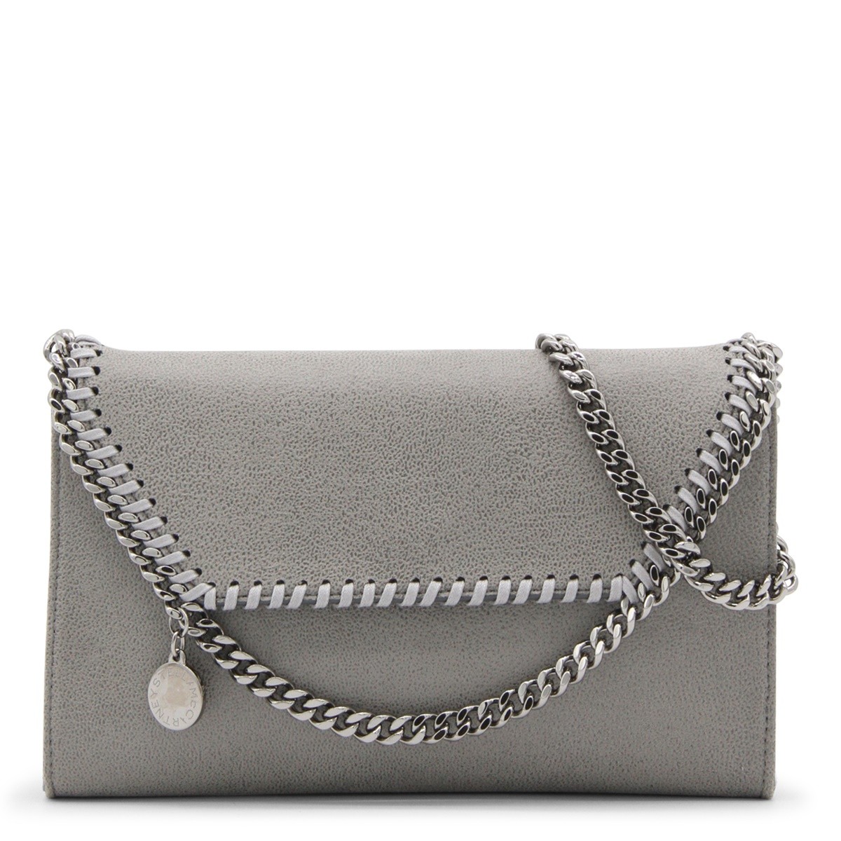 LIGHT GREY FAUX LEATHER FALABELLA CROSSBODY BAG