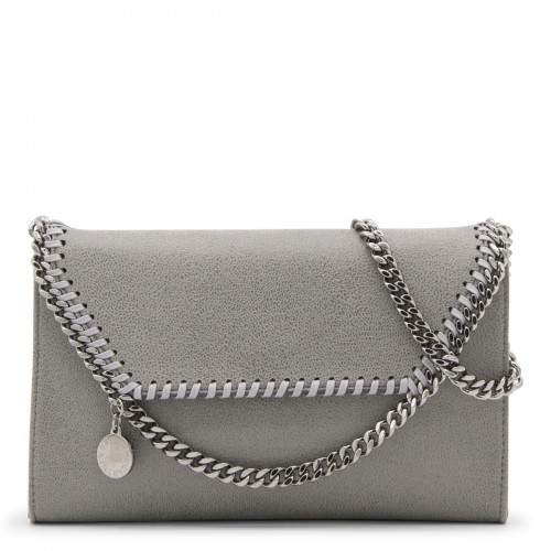 LIGHT GREY FAUX LEATHER FALABELLA CROSSBODY BAG