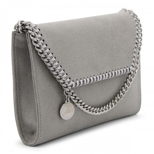 LIGHT GREY FAUX LEATHER FALABELLA CROSSBODY BAG