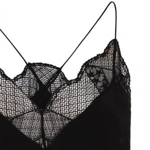 NOIR SILK LACE TRIM SLIP