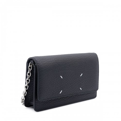 BLACK LEATHER CHAIN WALLET