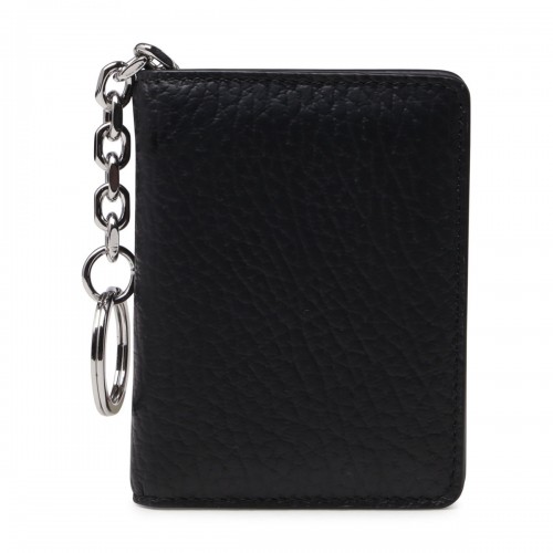 BLACK LEATHER CLIP CARD HOLDER