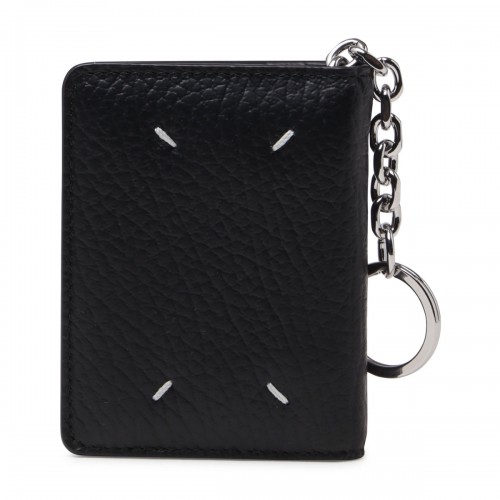 BLACK LEATHER CLIP CARD HOLDER