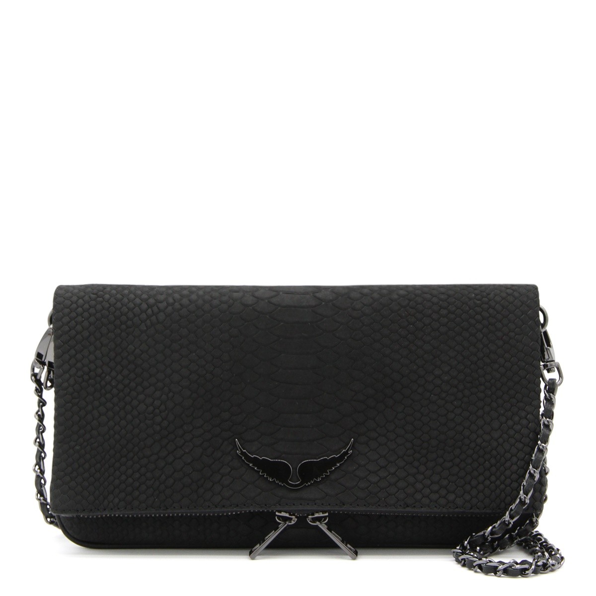 BLACK LEATHER ROCK SOFT SAVAGE CROSSBODY BAG