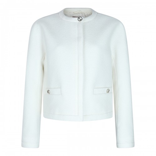 WHITE WOOL CASUAL JACKET