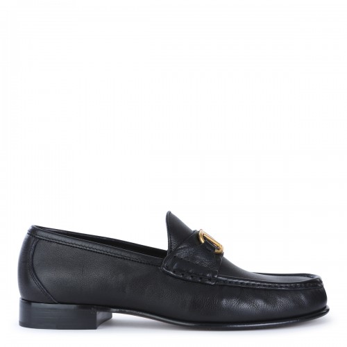 BLACK LEATHER LOAFERS