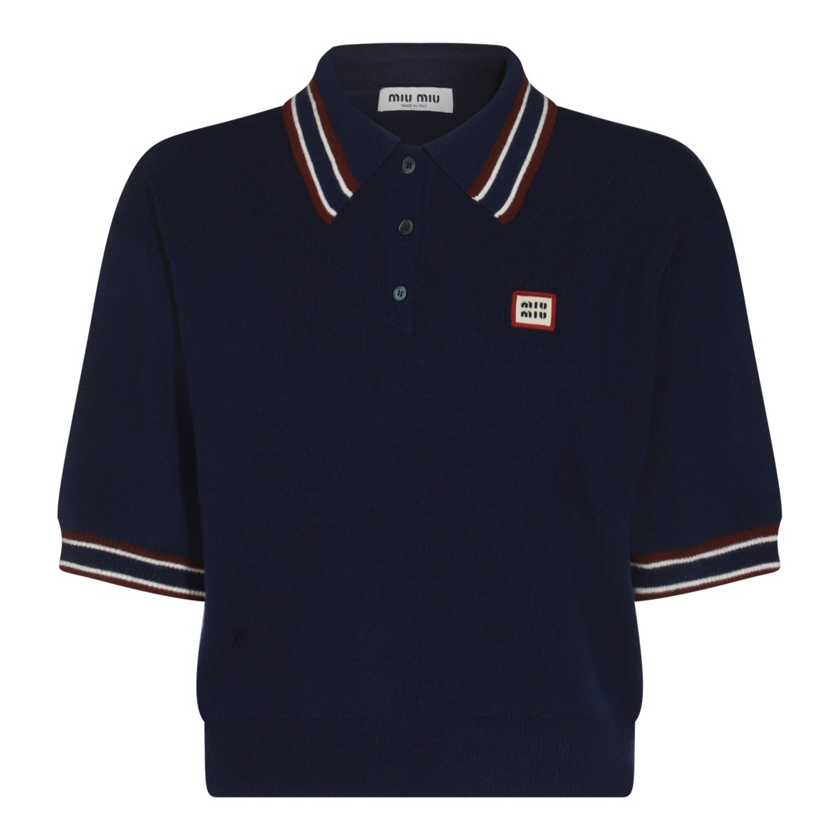 BLUE WOOL POLO SHIRT