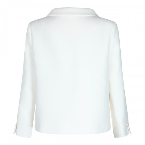 WHITE WOOL CASUAL JACKET