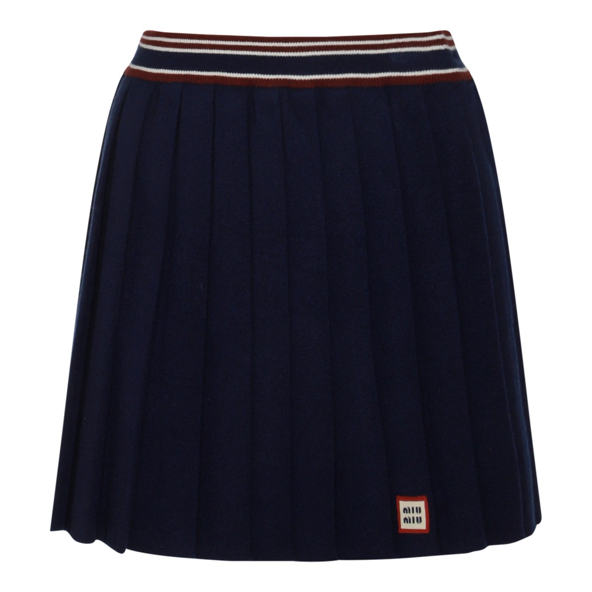 BLUE WOOL MINI SKIRT