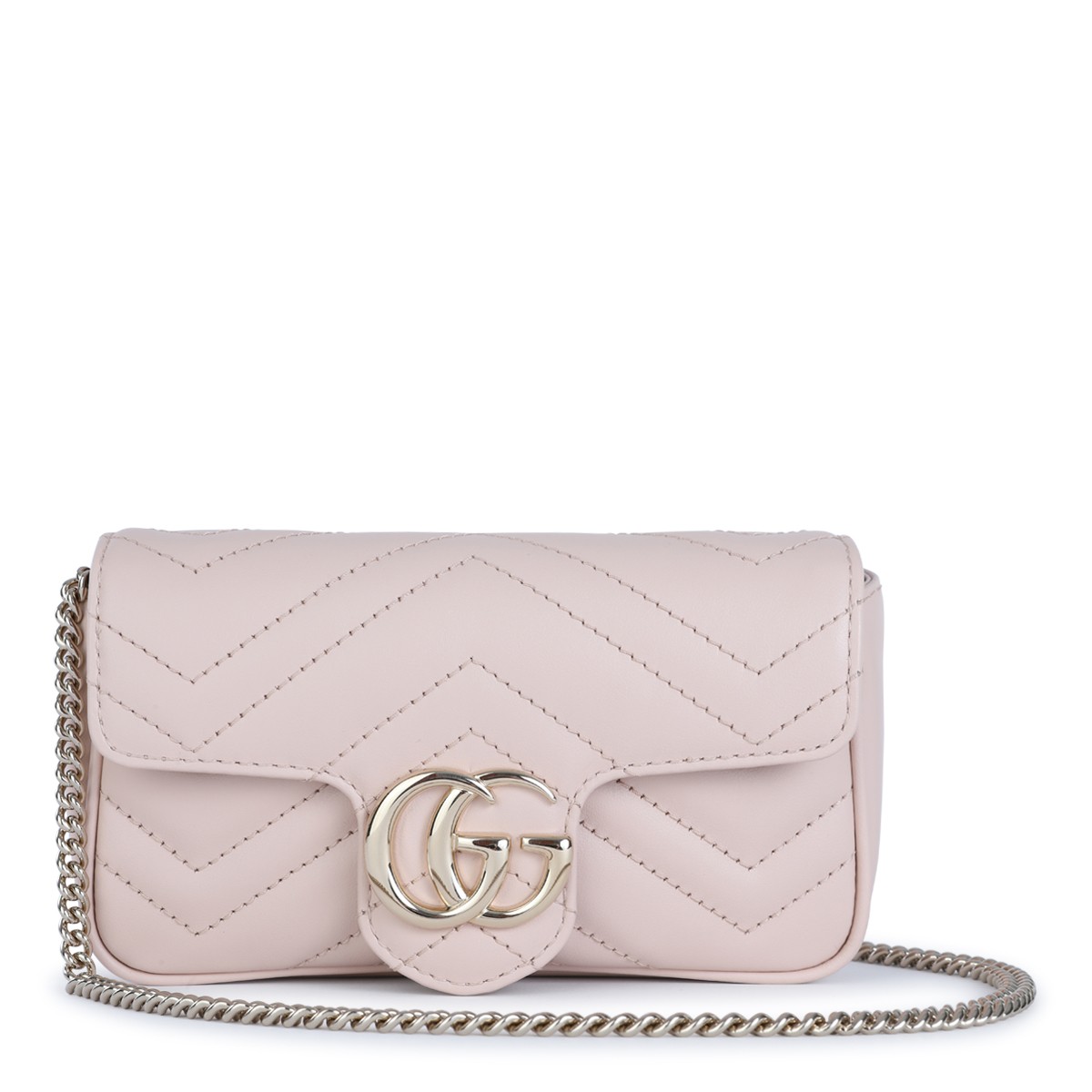 SKIN ROSE LEATHER GG MARMONT MINI SHOULDER BAG