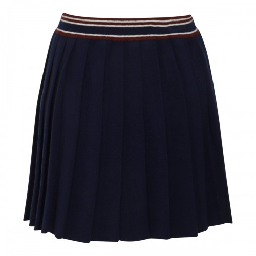 BLUE WOOL MINI SKIRT