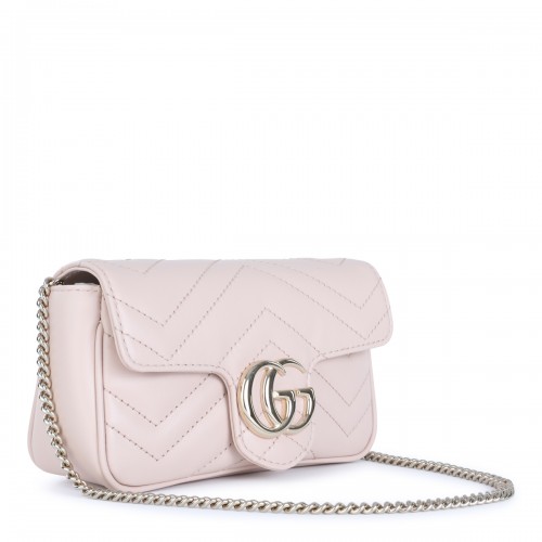 SKIN ROSE LEATHER GG MARMONT MINI SHOULDER BAG