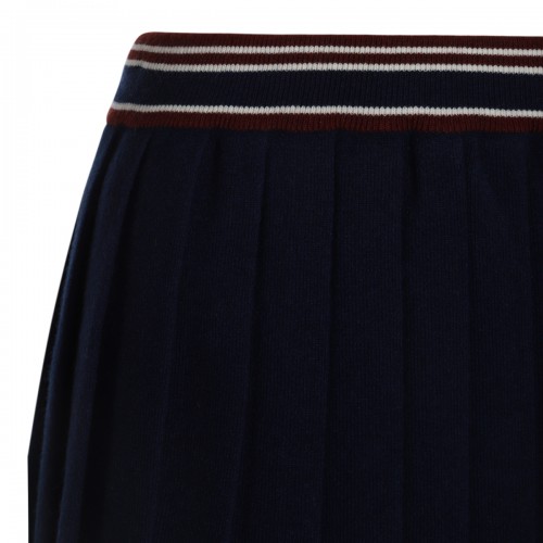 BLUE WOOL MINI SKIRT