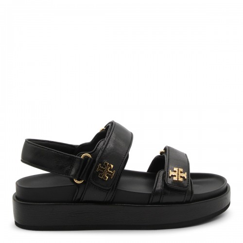 BLACK LEATHER KIRA SPORTS SANDALS