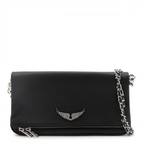 BLACK LEATHER SHOULDER BAG