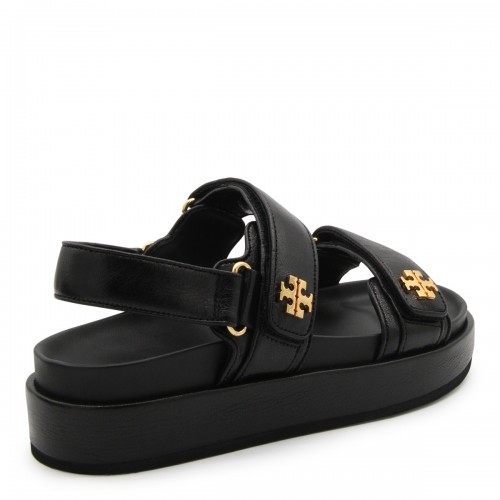 BLACK LEATHER KIRA SPORTS SANDALS