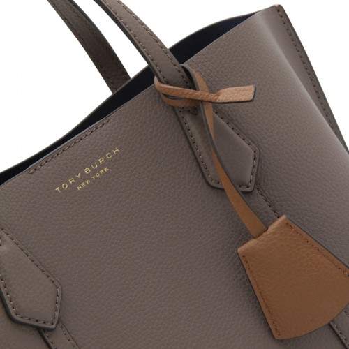 BROWN LEATHER PERRY TOTE BAG