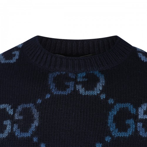 BLUE WOOL KNITWEAR