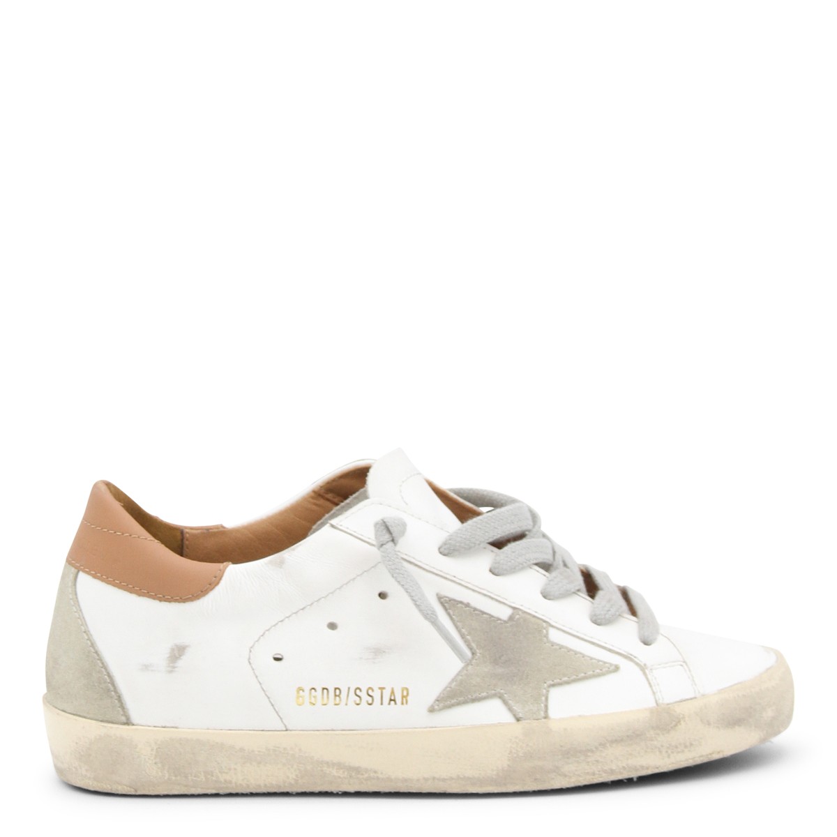 WHITE AND BROWN SNEAKERS