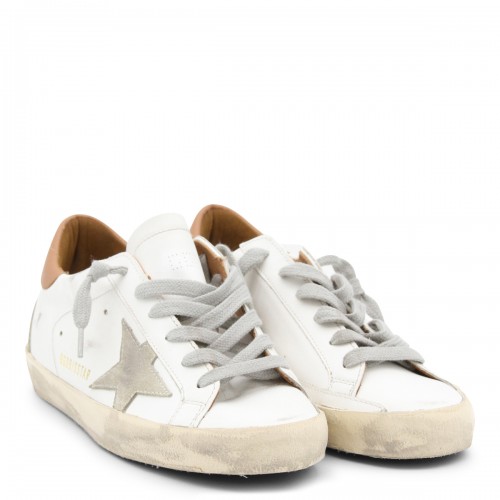 WHITE AND BROWN SNEAKERS